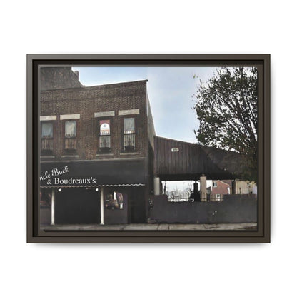 Uncle Buck & Boudreaux’s Framed Matte Canvas Art - Uncle Buck & Boudreaux's Street Scene Decor