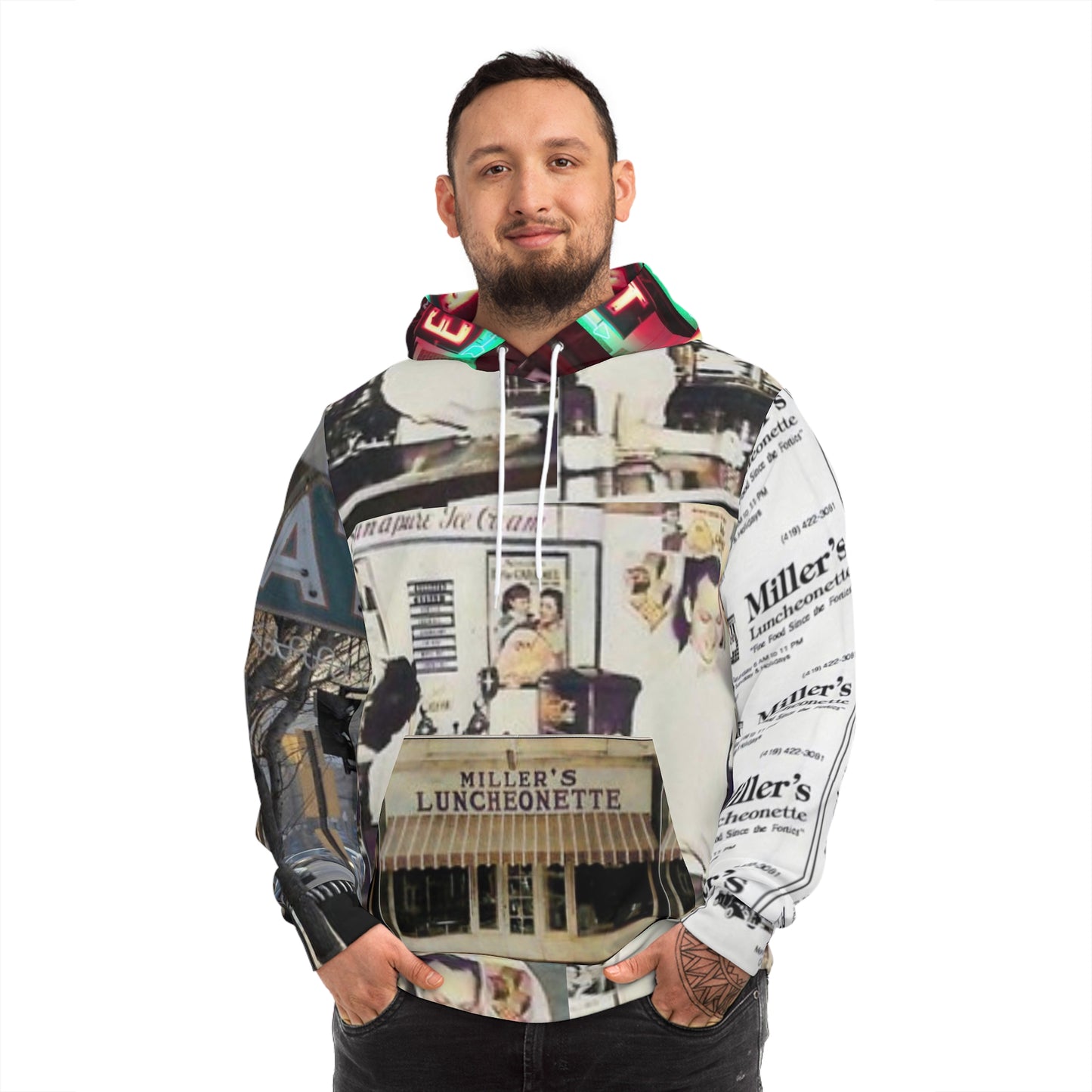 Miller’s Luncheonette Fashion Hoodie (AOP)