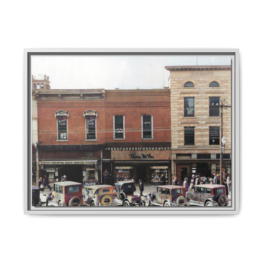 FINDLAY O. MUIR CUT RATE Vintage Street Scene Framed Canvas Print - Nostalgic Art for Home Decor