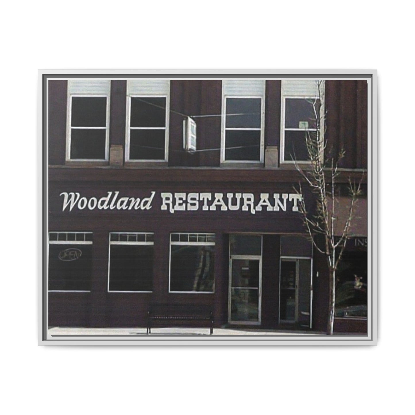 Woodland Restaurant Findlay O. Framed Matte Canvas Print - Woodland Restaurant Art for Home Decor