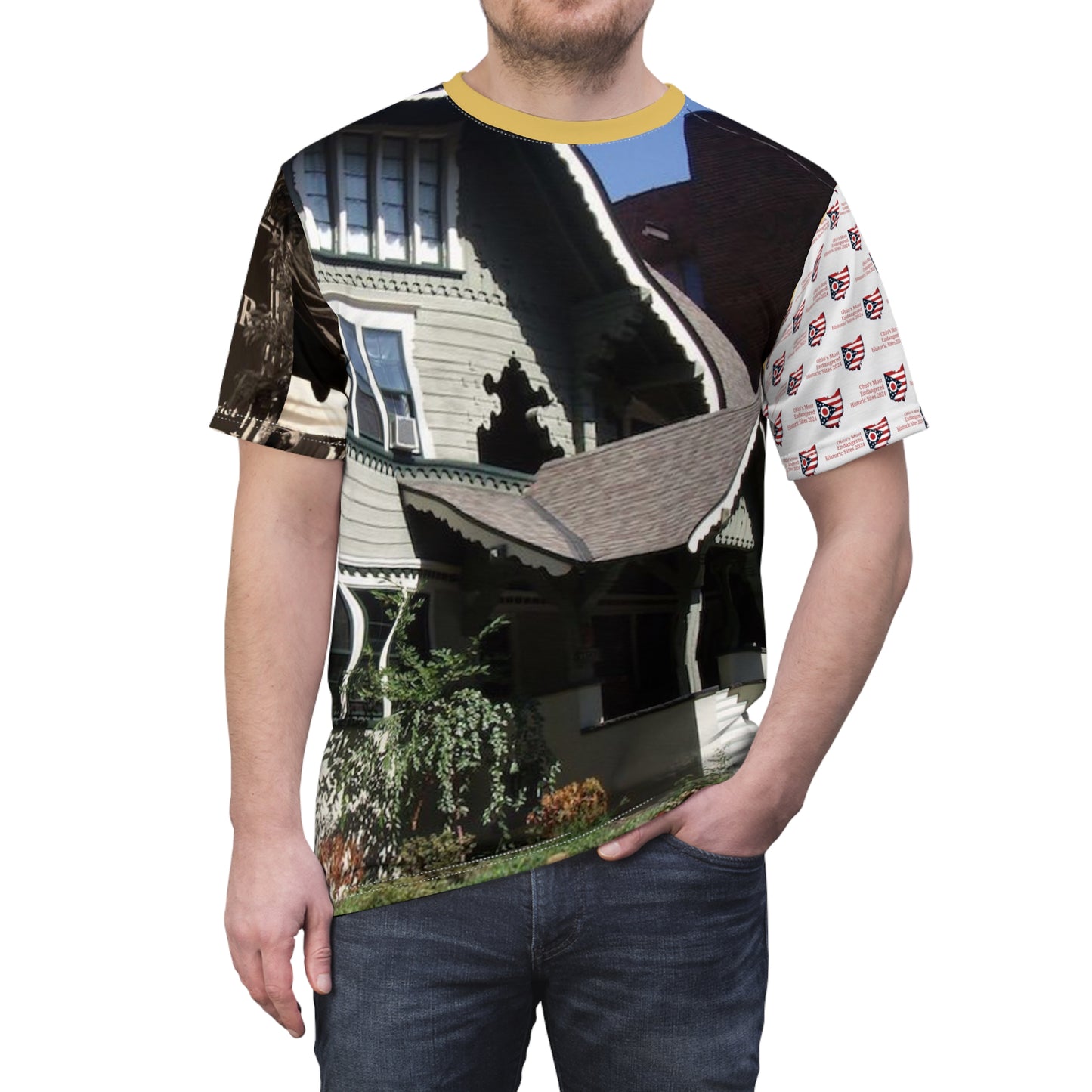 Hessler Court and Hessler Road Historic District — Cleveland, Cuyahoga County Unisex Cut & Sew Tee (AOP)