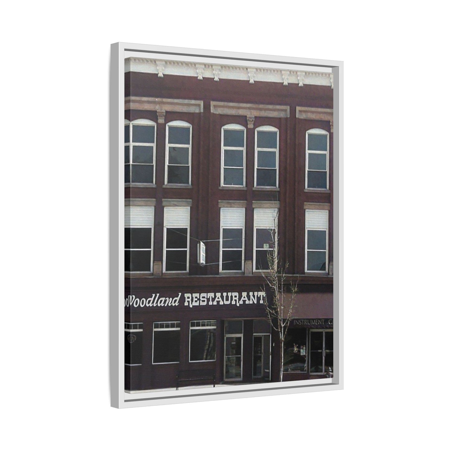 Woodland Restaurant Findlay O. Framed Matte Canvas Print - Woodland Restaurant Art for Home Decor