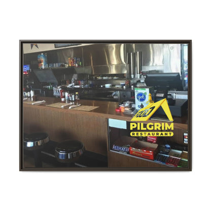 Pilgrim Resturant Counter Matte Canvas, Framed (Multi-color)