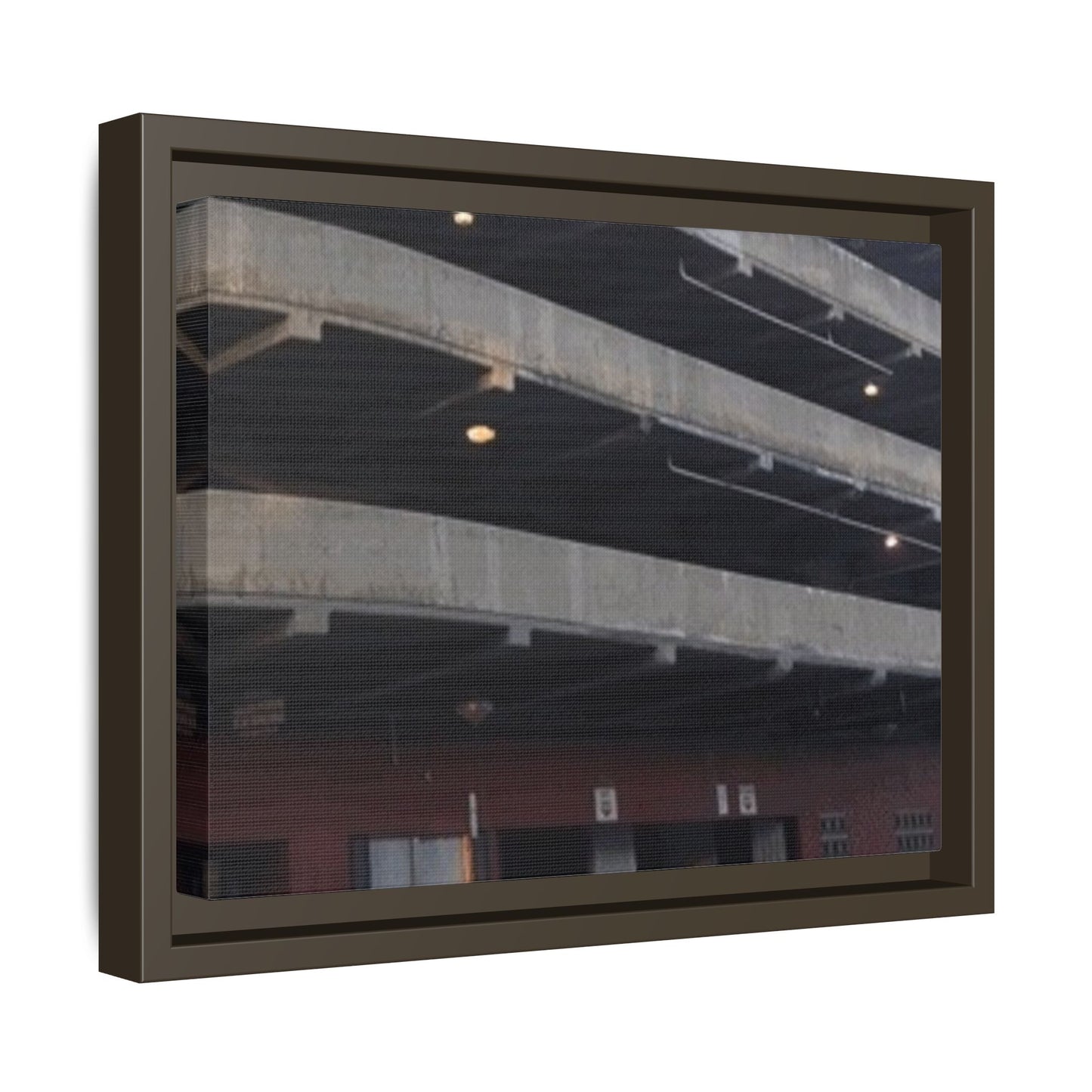 Downtown Findlay Parking Garage Urban Vibes Framed Canvas Art | Modern Wall Decor