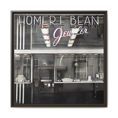 Homer F Bean Vintage Framed Matte Canvas - Home of Bean Jeweler Wall Art