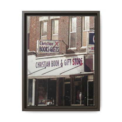 Christian Gift and Book Store Vintage Framed Canvas Art - Christian Book & Gift Store