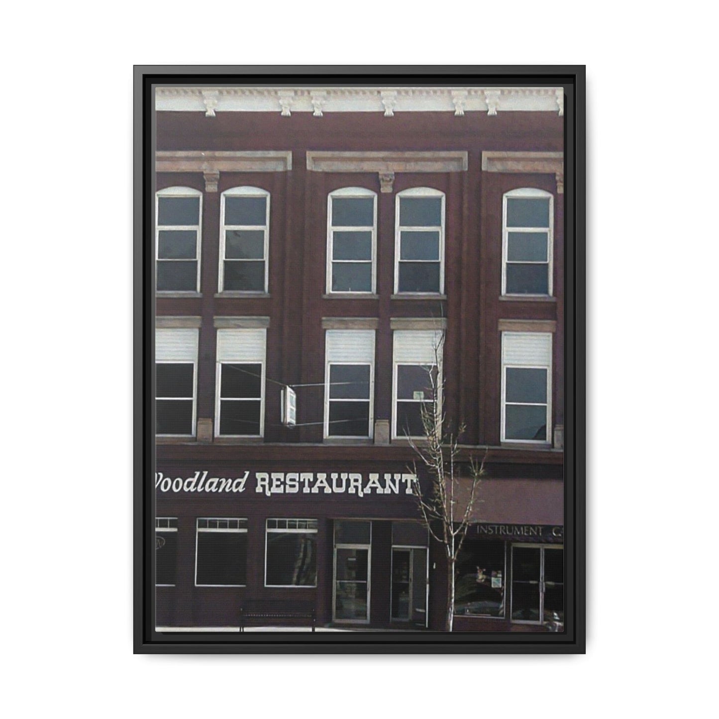 Woodland Restaurant Findlay O. Framed Matte Canvas Print - Woodland Restaurant Art for Home Decor