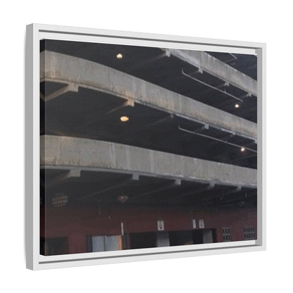 Downtown Findlay Parking Garage Urban Vibes Framed Canvas Art | Modern Wall Decor