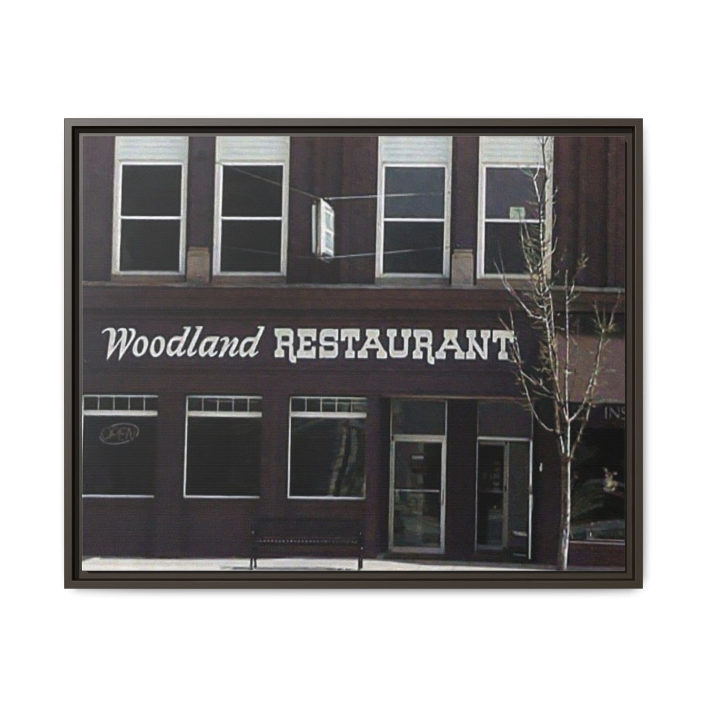 Woodland Restaurant Findlay O. Framed Matte Canvas Print - Woodland Restaurant Art for Home Decor