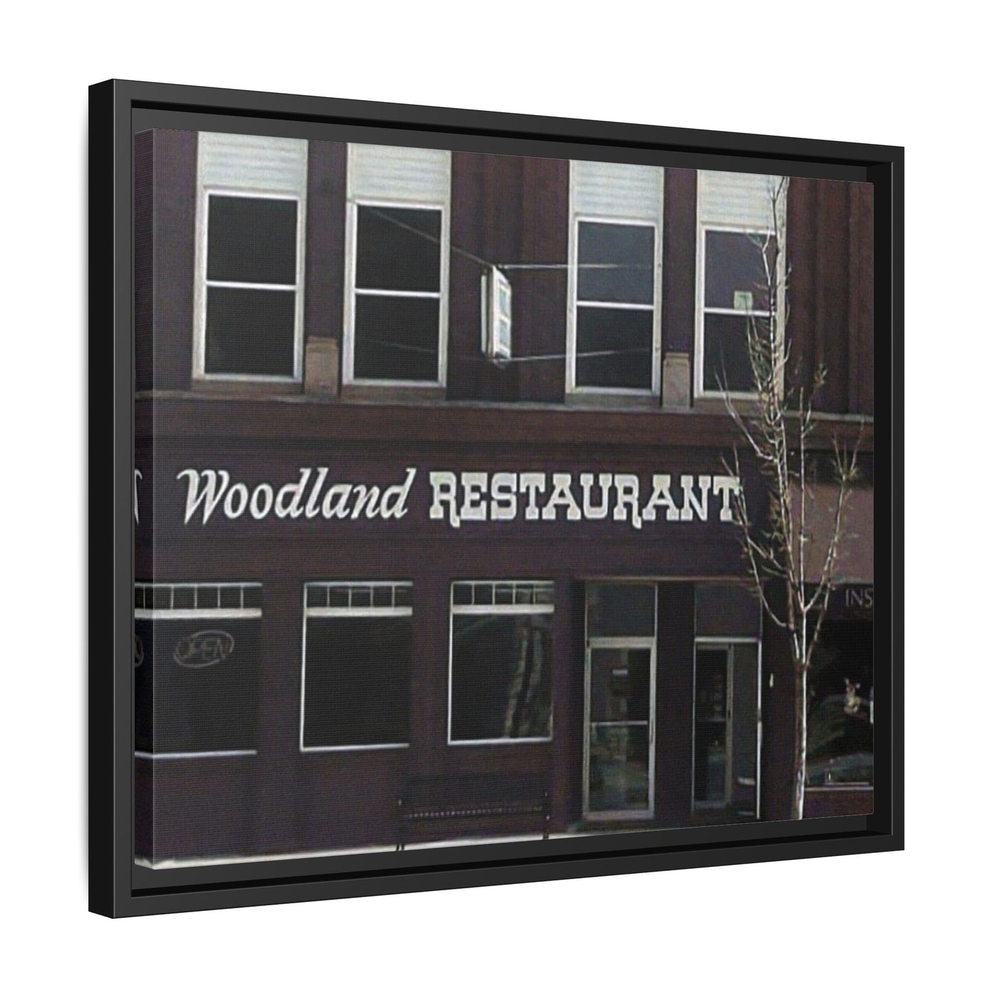 Woodland Restaurant Findlay O. Framed Matte Canvas Print - Woodland Restaurant Art for Home Decor