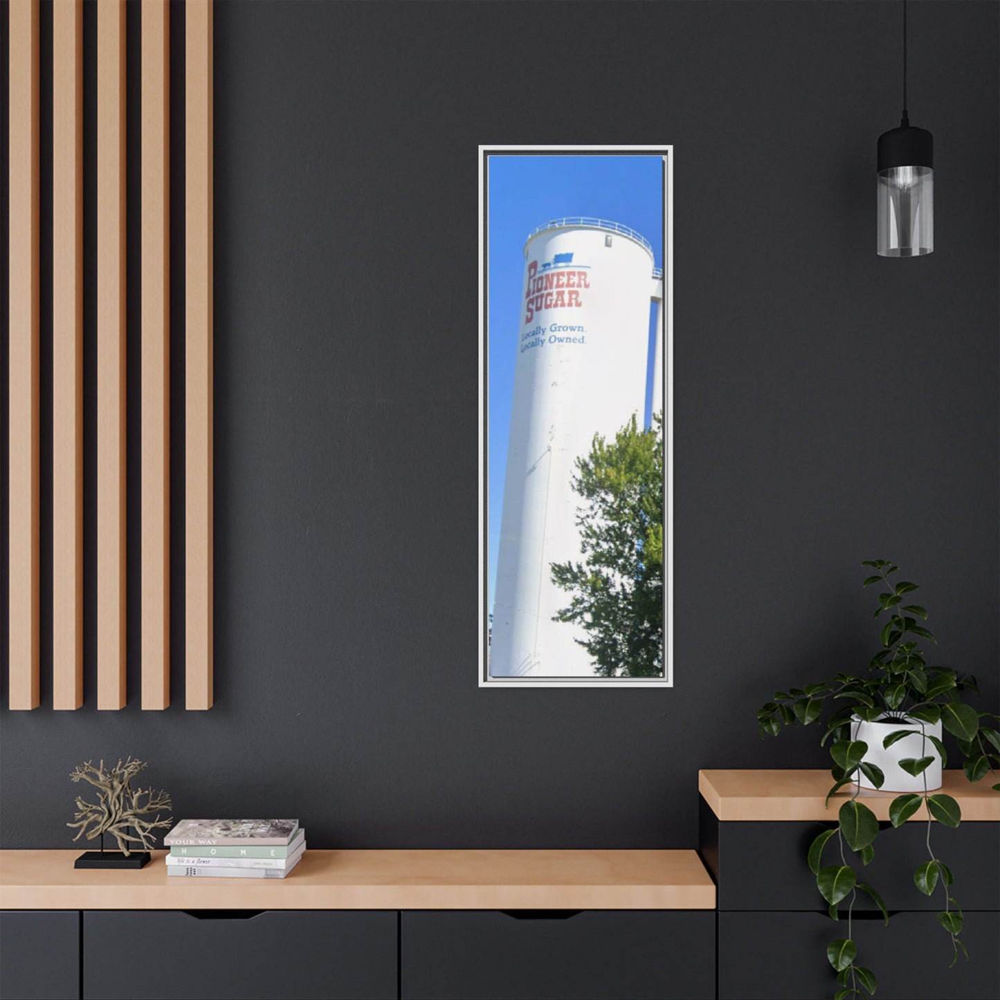 Pioneer Sugar Framed Matte Canvas Print - Vintage Farm Silos Art