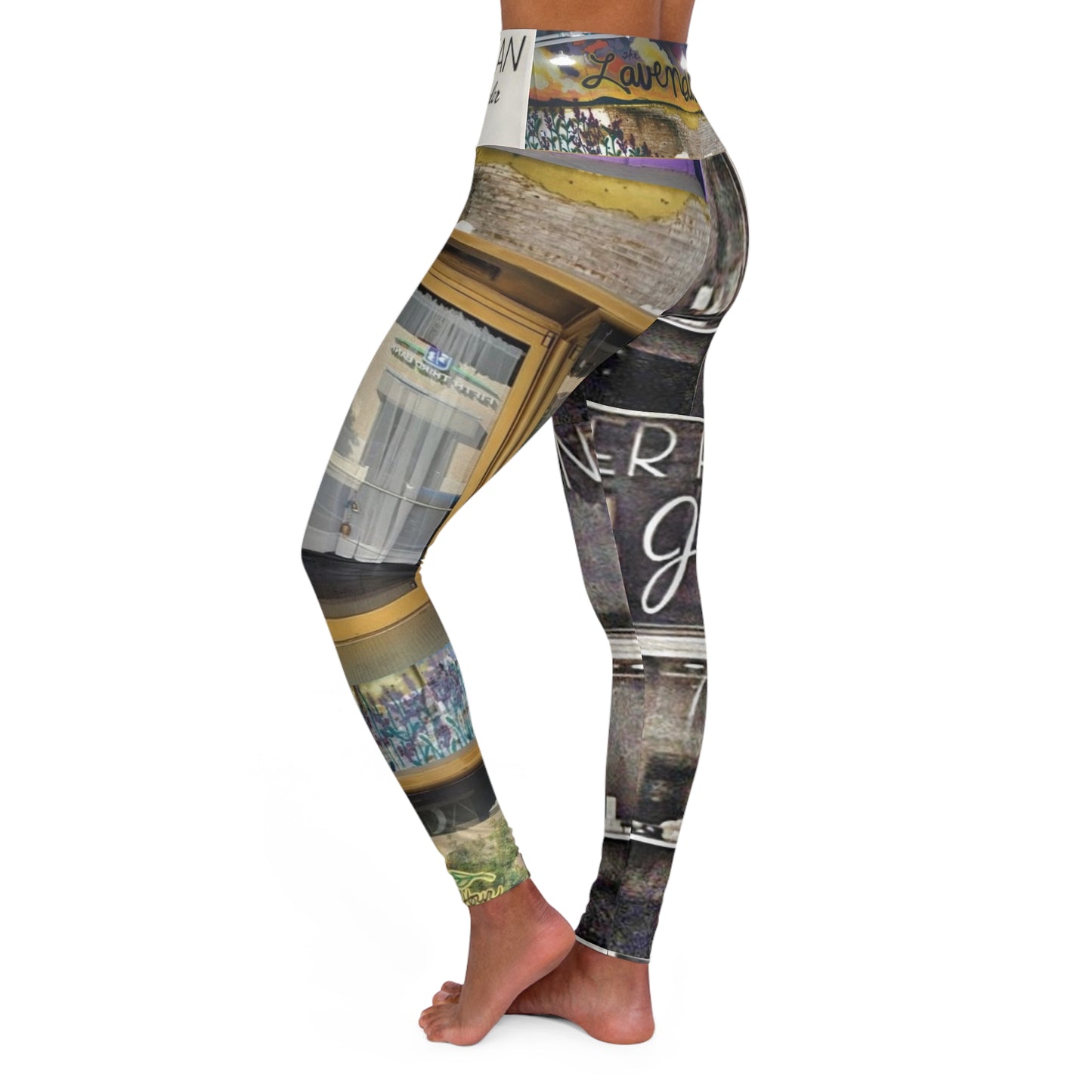 113 E Crawford Lavender Hour | Homer Bean High Waisted Yoga Leggings (AOP)