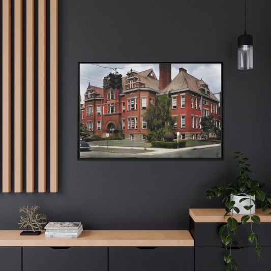 Original Findlay High School Framed Canvas Wall Art | Multi-Color Print for Home Décor