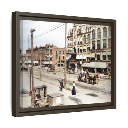 Marvin Block Findlay O. Vintage Street Scene Framed Matte Canvas - Urban Nostalgia Artwork