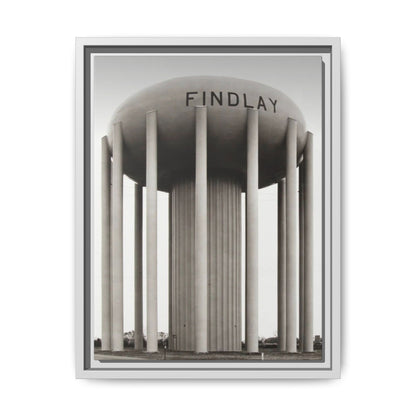 Findlay Water Tower Framed Matte Canvas Wall Art - Findlay Water Tower Photography Print