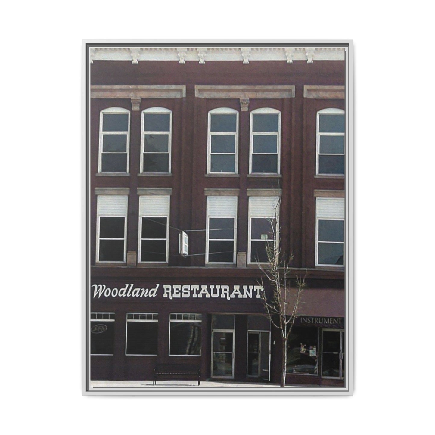 Woodland Restaurant Findlay O. Framed Matte Canvas Print - Woodland Restaurant Art for Home Decor