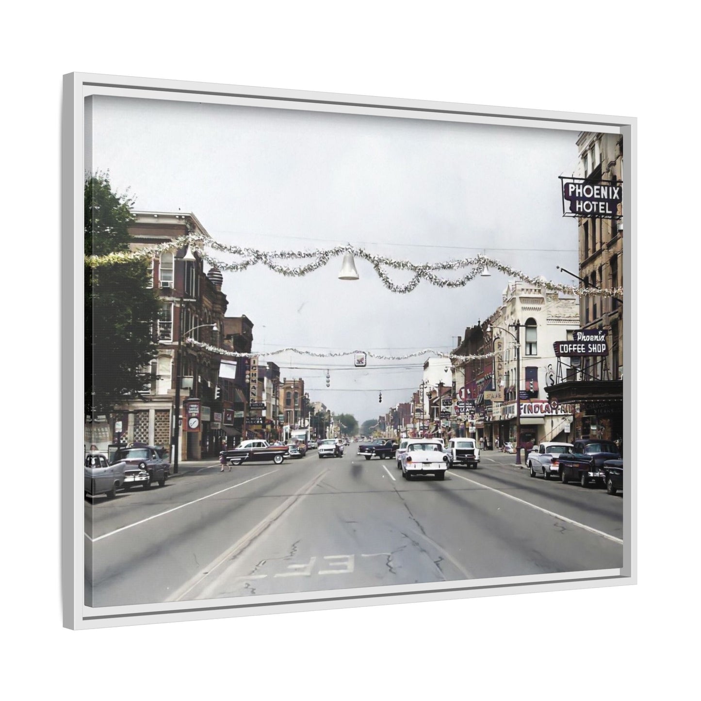 1960 200 BLOCK SOUTH MAIN [WEST] & [EAST] Findlay, O. — Vintage Matte Canvas Wall Art - Framed