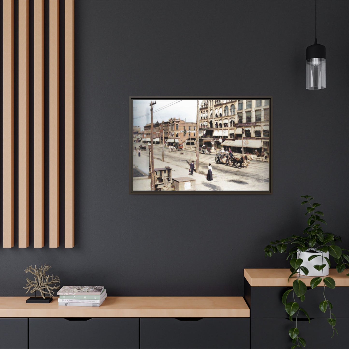 Marvin Block Findlay O. Vintage Street Scene Framed Matte Canvas - Urban Nostalgia Artwork