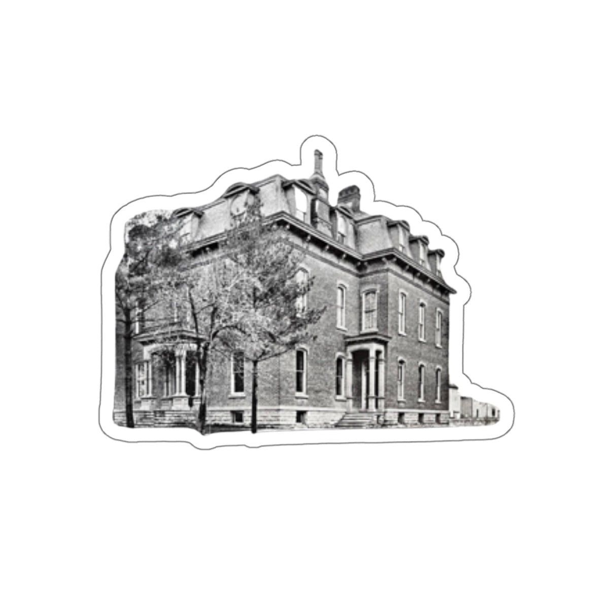 E  P Jones Mansion Findlay O Black and White Original Die-Cut Stickers