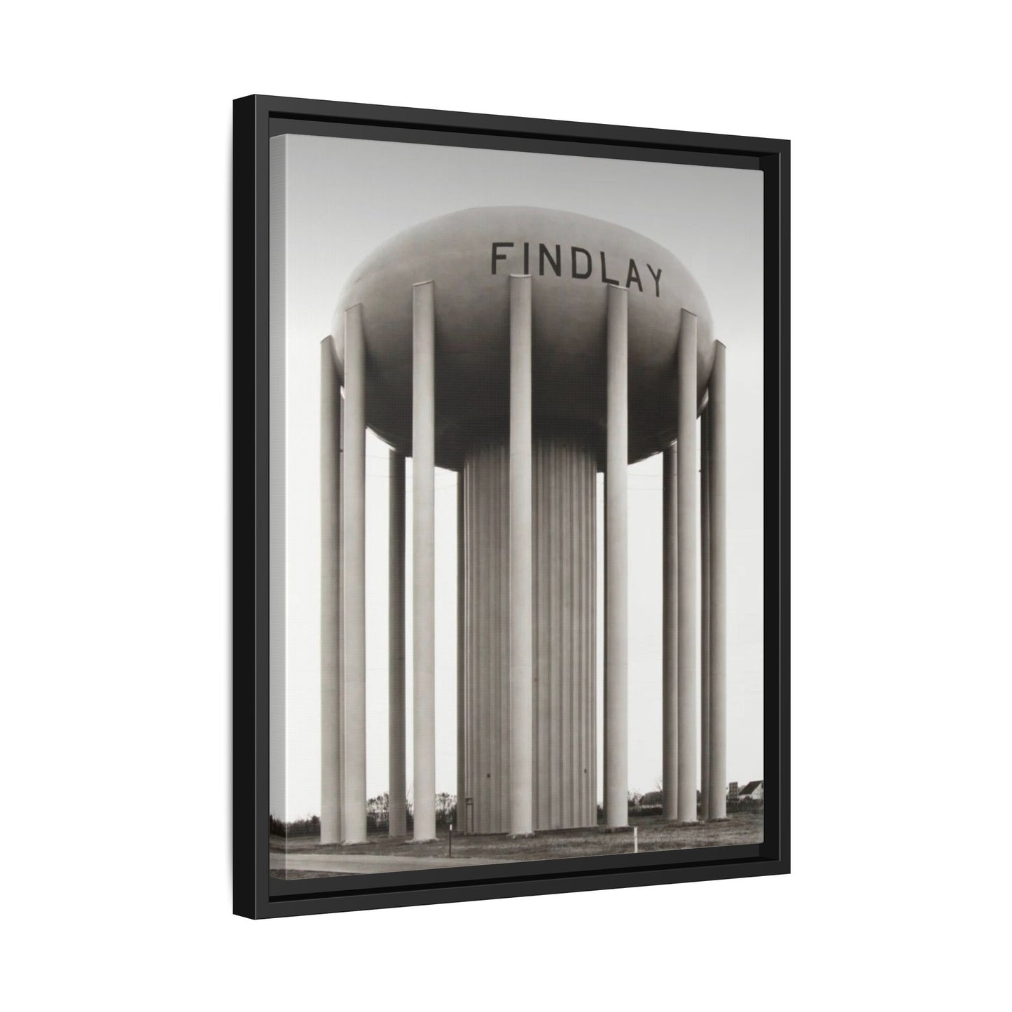 Findlay Water Tower Framed Matte Canvas Wall Art - Findlay Water Tower Photography Print