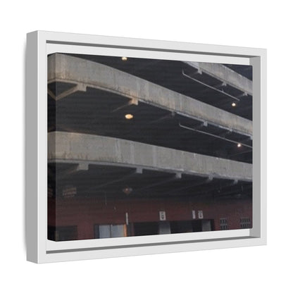 Downtown Findlay Parking Garage Urban Vibes Framed Canvas Art | Modern Wall Decor