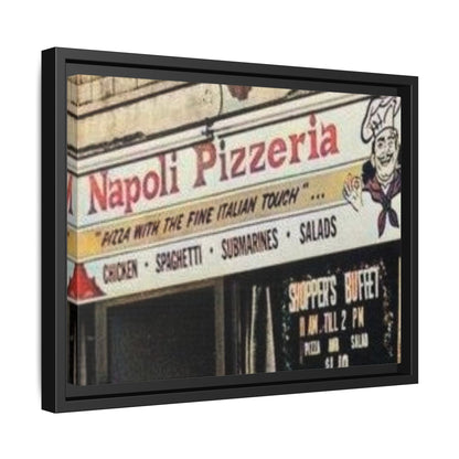 Napoli Pizzeria Retro Framed Canvas Print - Classic Italian Restaurant Decor