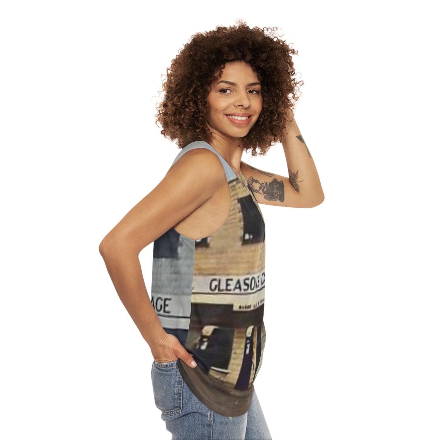 Gleason’s Garage Unisex Tank Top (AOP)