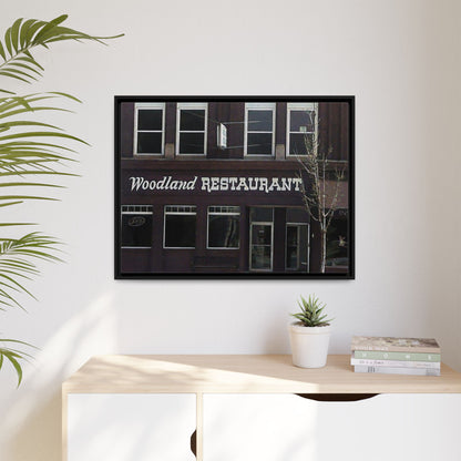 Woodland Restaurant Findlay O. Framed Matte Canvas Print - Woodland Restaurant Art for Home Decor