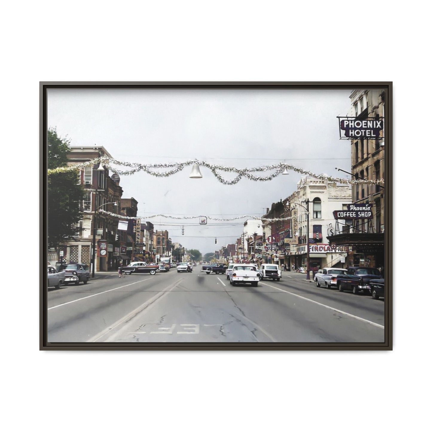 1960 200 BLOCK SOUTH MAIN [WEST] & [EAST] Findlay, O. — Vintage Matte Canvas Wall Art - Framed