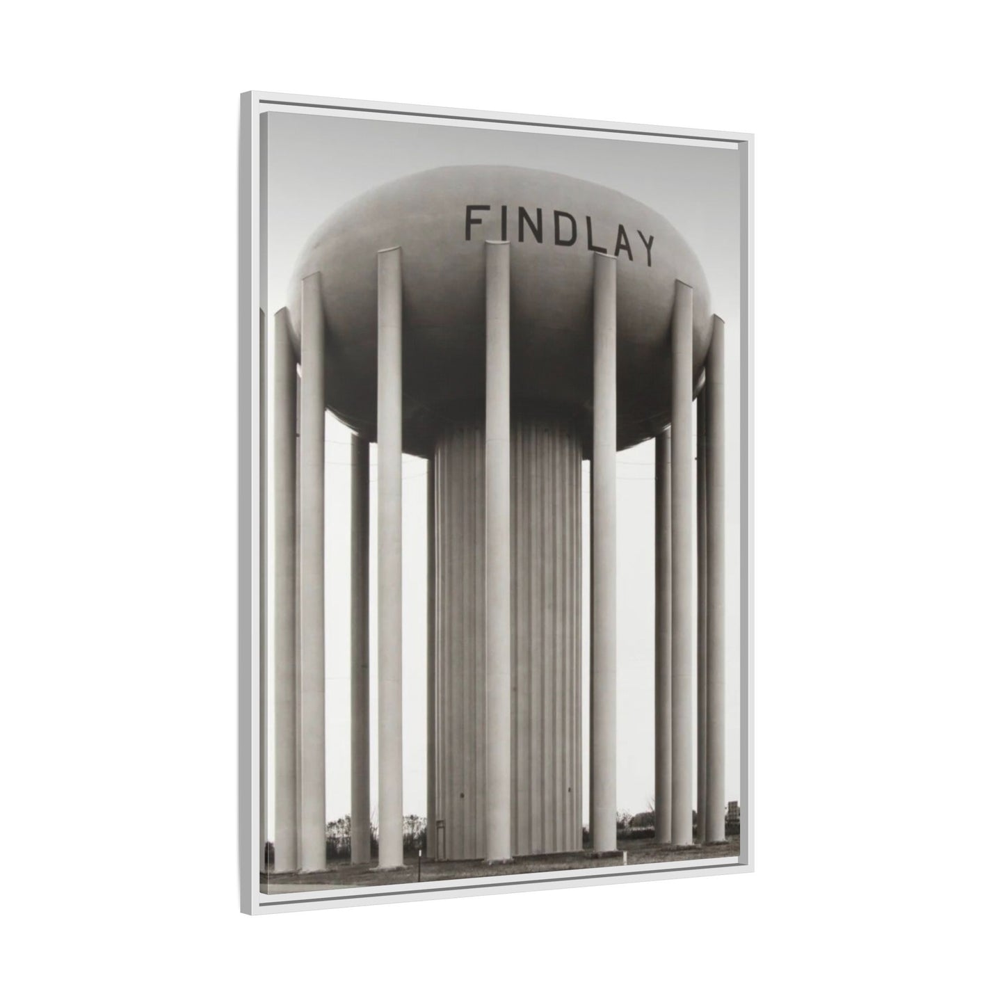 Findlay Water Tower Framed Matte Canvas Wall Art - Findlay Water Tower Photography Print