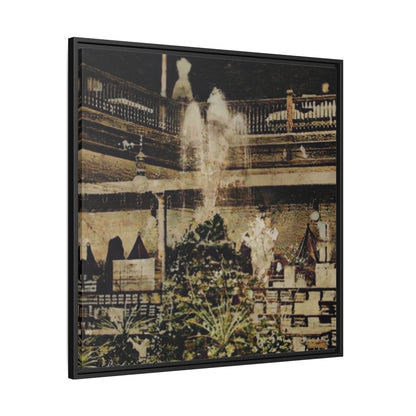 “Meet Me at the Fountain” C.F. Jackson’s Findlay, O. Vintage Matte Canvas Wall Art - Framed Historic Ohio Scene