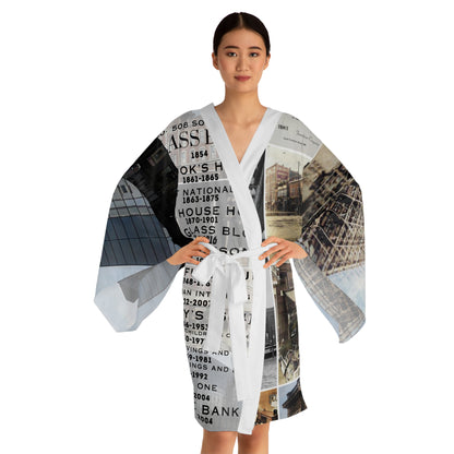 Glass Block Kimono Long Sleeve Kimono Robe (AOP)