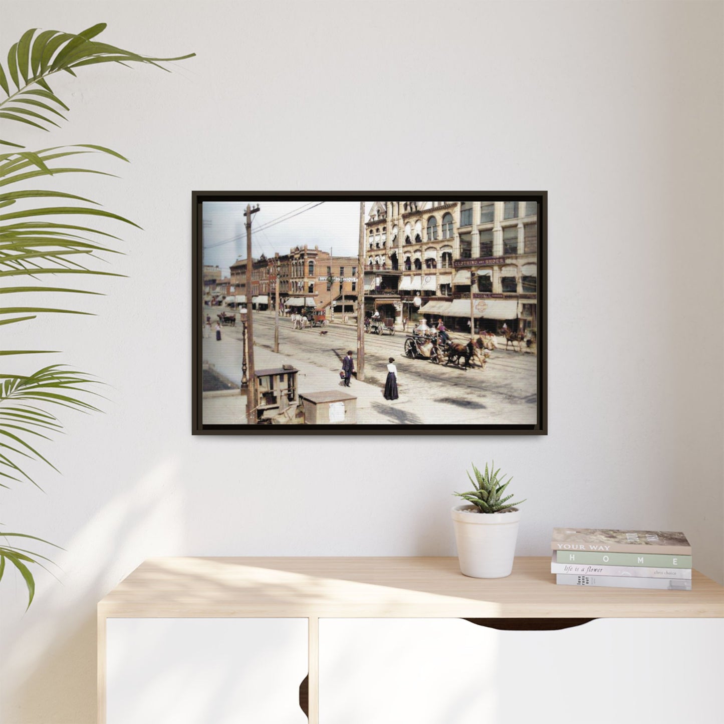 Marvin Block Findlay O. Vintage Street Scene Framed Matte Canvas - Urban Nostalgia Artwork