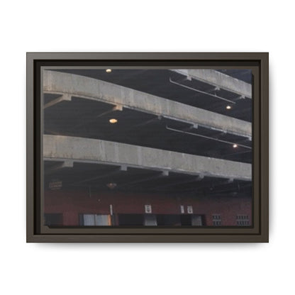 Downtown Findlay Parking Garage Urban Vibes Framed Canvas Art | Modern Wall Decor