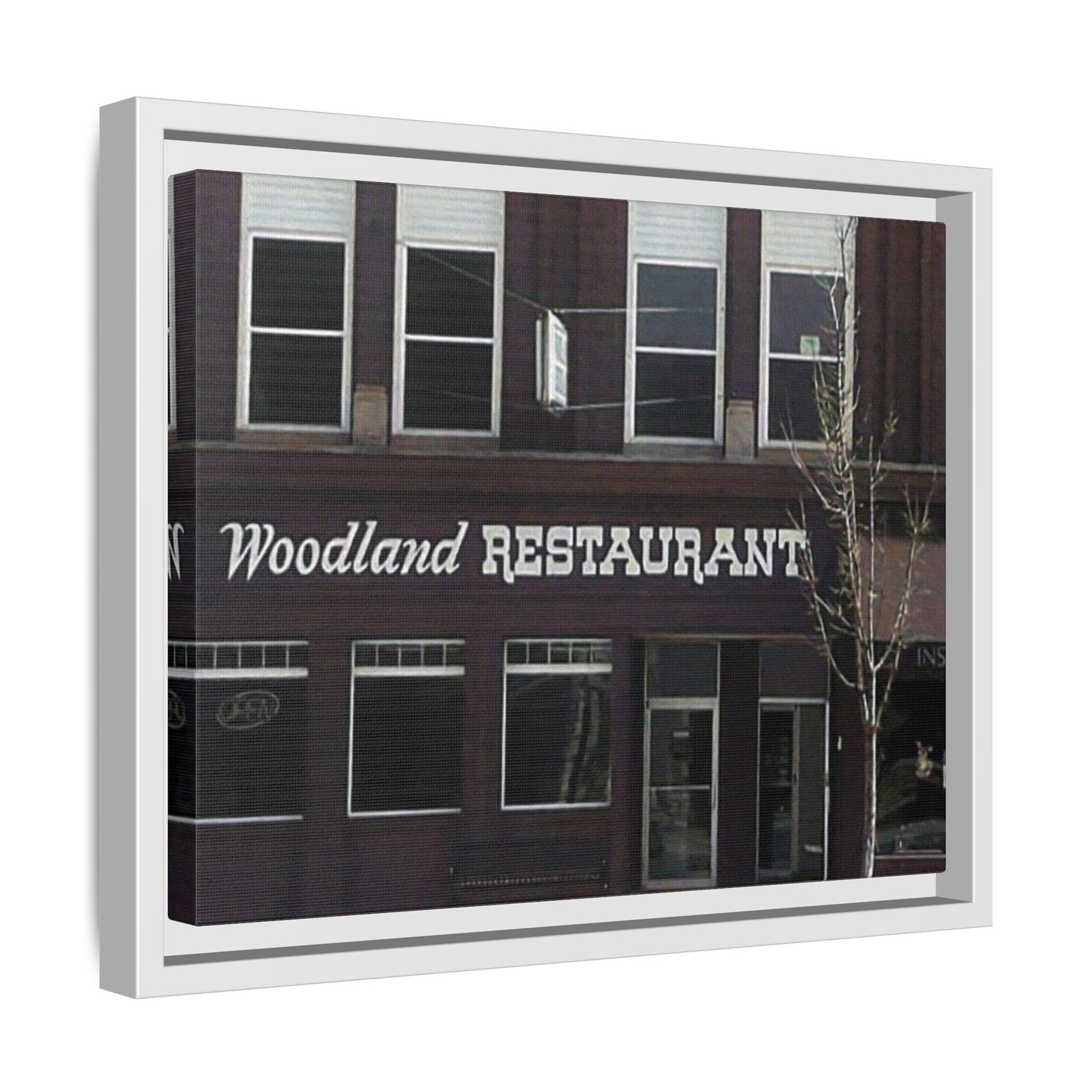 Woodland Restaurant Findlay O. Framed Matte Canvas Print - Woodland Restaurant Art for Home Decor