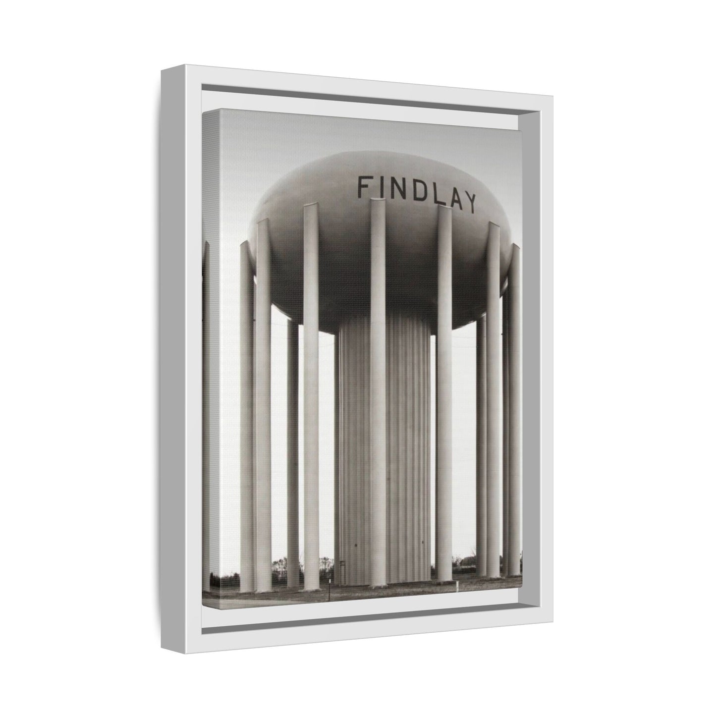 Findlay Water Tower Framed Matte Canvas Wall Art - Findlay Water Tower Photography Print