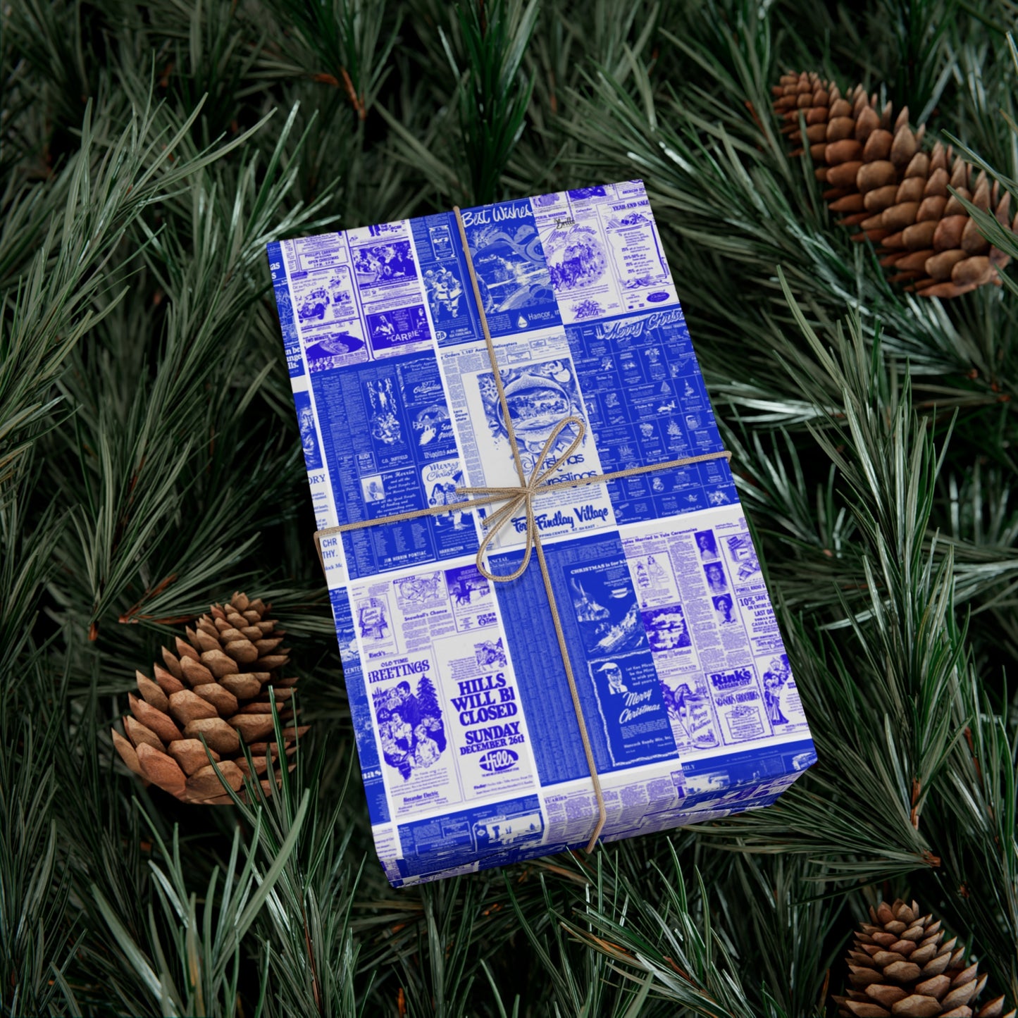 Blue 1977 Findlay Christmas Giftwrap