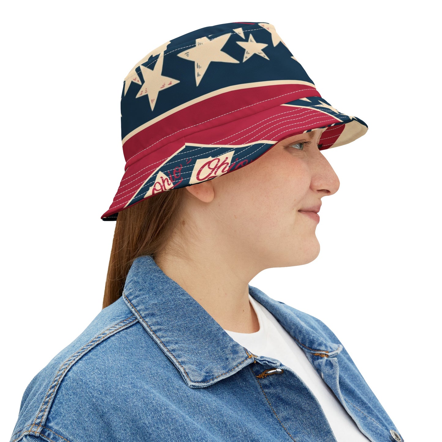 OHIO RED WHITE AND BLUE Bucket Hat (AOP)