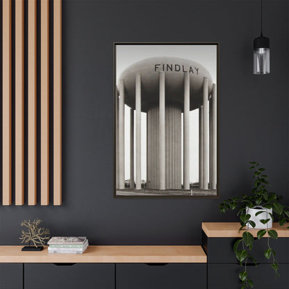 Findlay Water Tower Framed Matte Canvas Wall Art - Findlay Water Tower Photography Print