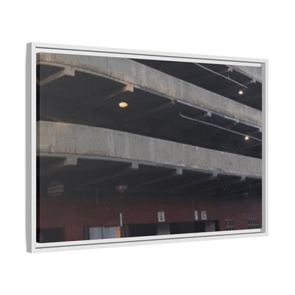 Downtown Findlay Parking Garage Urban Vibes Framed Canvas Art | Modern Wall Decor