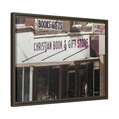 Christian Gift and Book Store Vintage Framed Canvas Art - Christian Book & Gift Store