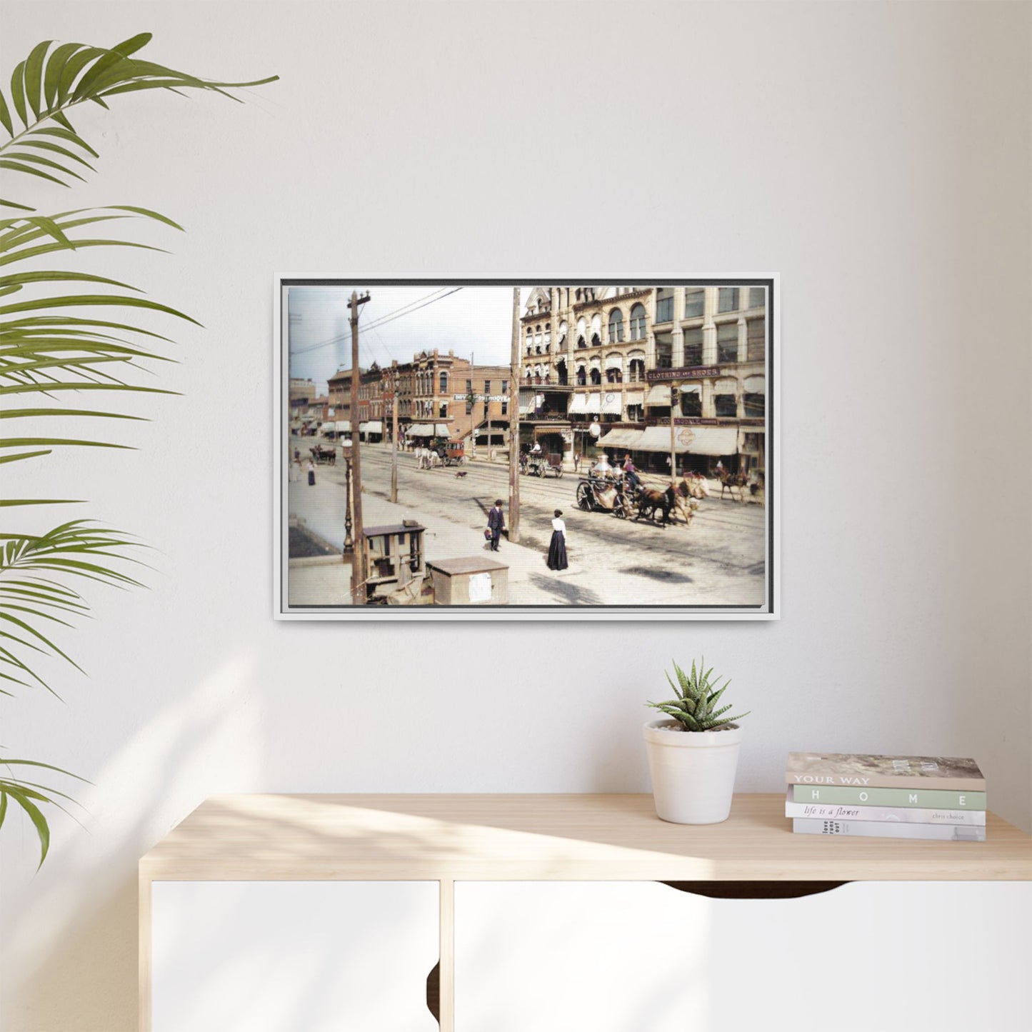 Marvin Block Findlay O. Vintage Street Scene Framed Matte Canvas - Urban Nostalgia Artwork