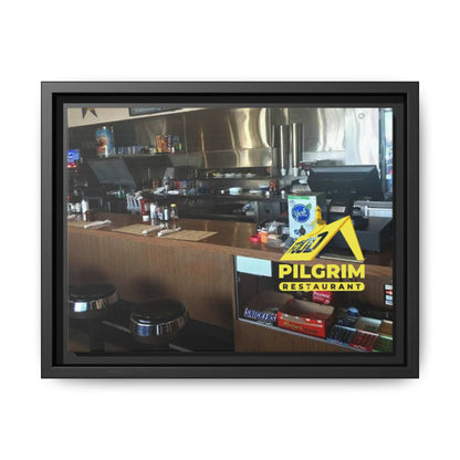 Pilgrim Resturant Counter Matte Canvas, Framed (Multi-color)