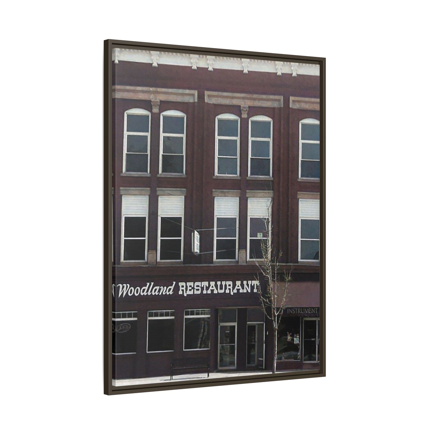 Woodland Restaurant Findlay O. Framed Matte Canvas Print - Woodland Restaurant Art for Home Decor