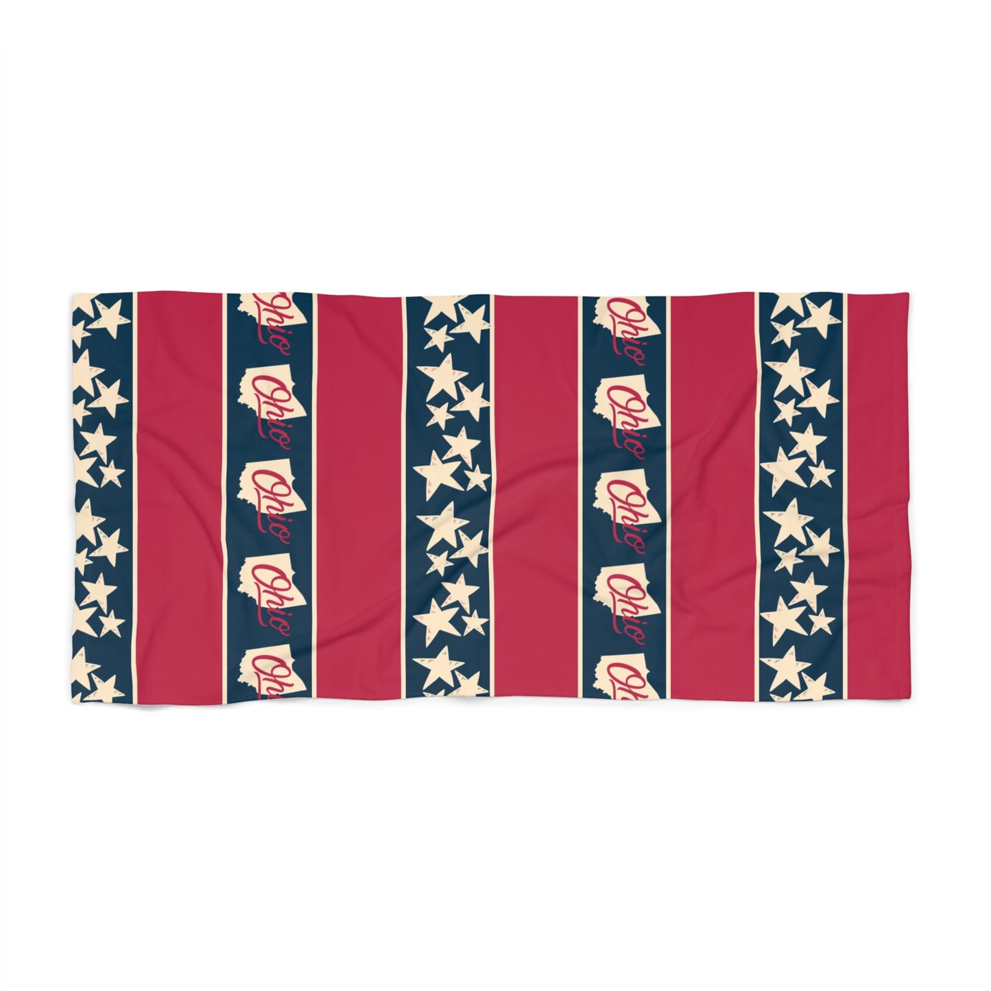 Ohio Red White and Blue Beach Towel