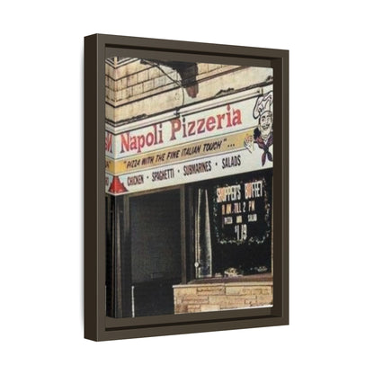 Napoli Pizzeria Retro Framed Canvas Print - Classic Italian Restaurant Decor