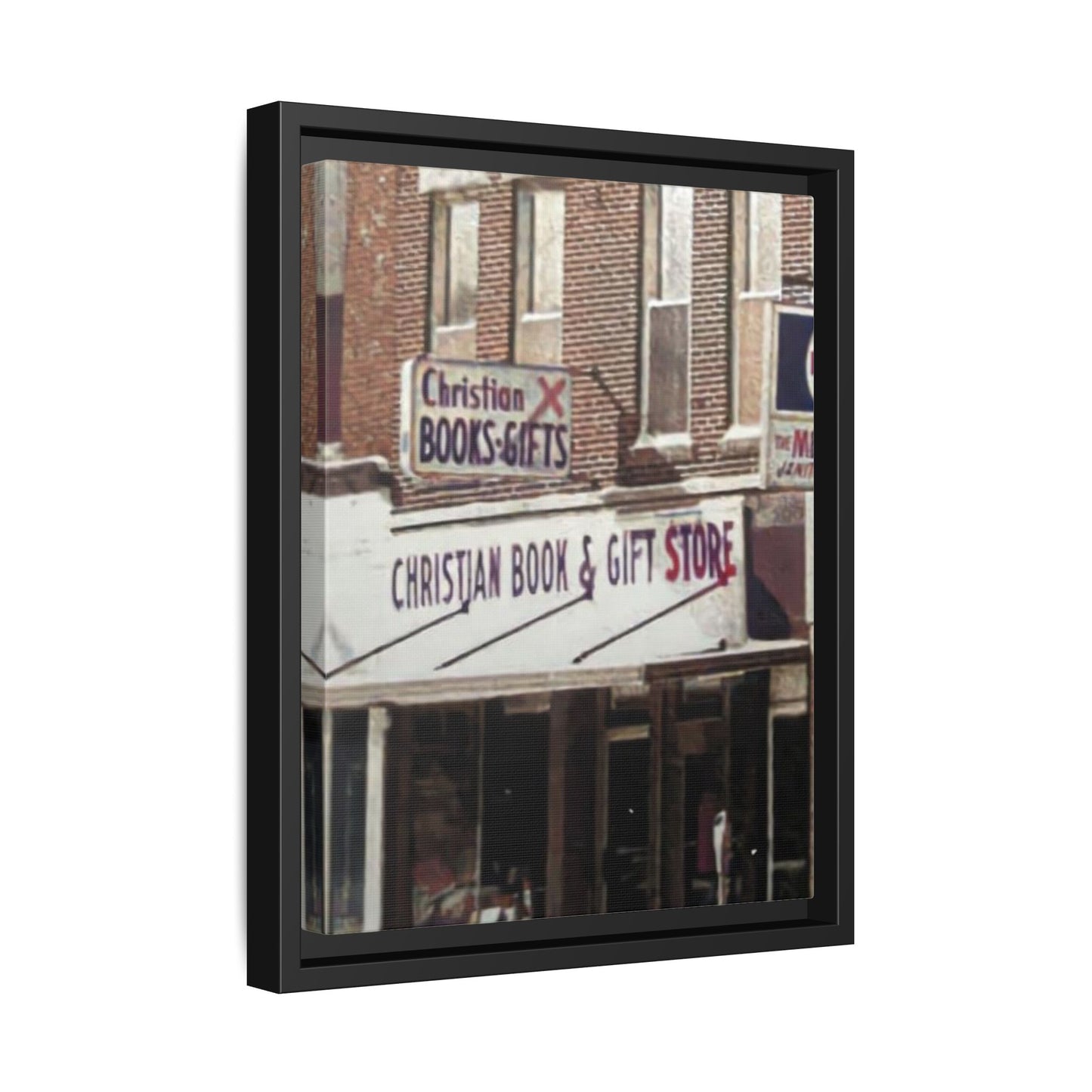 Christian Gift and Book Store Vintage Framed Canvas Art - Christian Book & Gift Store