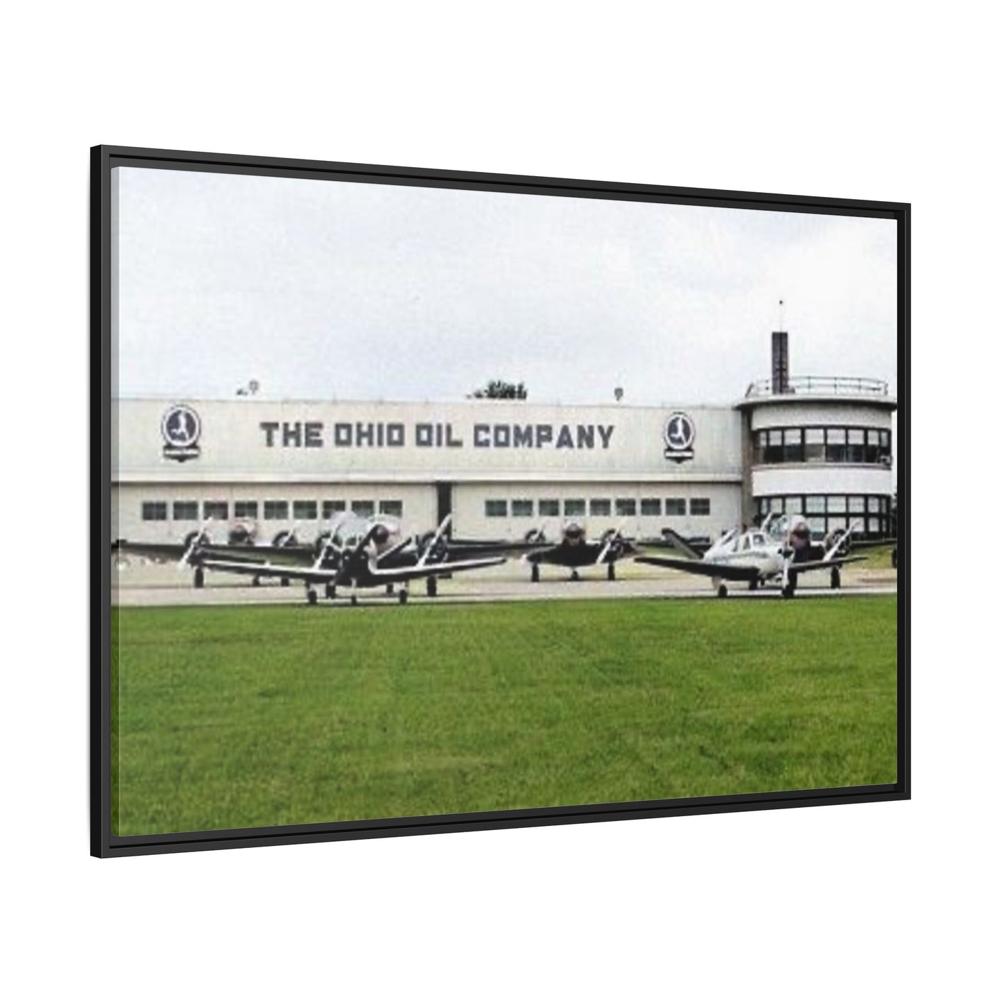 Findlay Airport Vintage Framed Canvas Art - The Ohio Oil Company