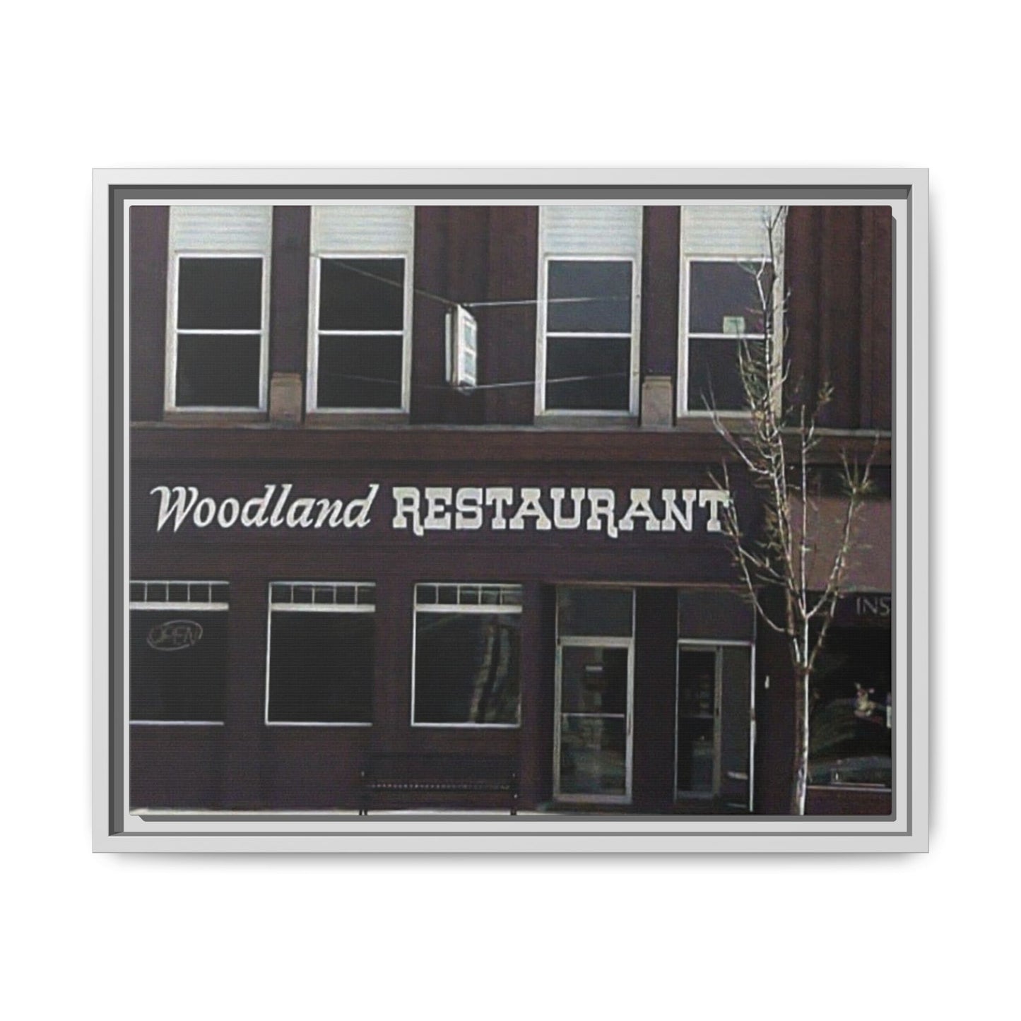 Woodland Restaurant Findlay O. Framed Matte Canvas Print - Woodland Restaurant Art for Home Decor