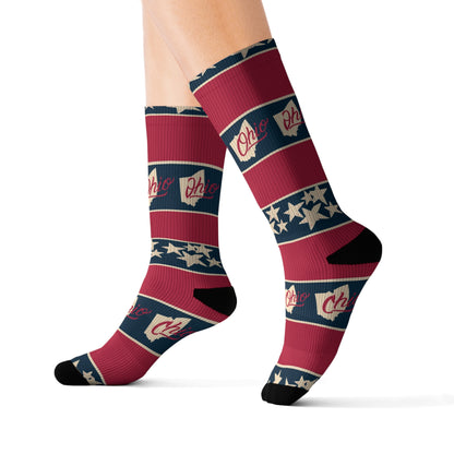 Stars and Stripes Ohio Sublimation Socks
